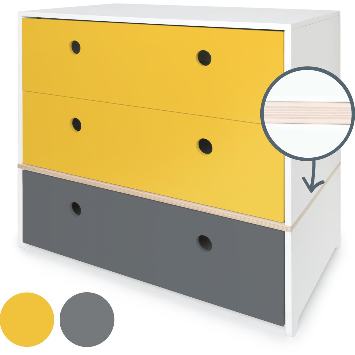 Kommode COLORFLEX Schubladen Farben nectar yellow-nectar yellow-space grey