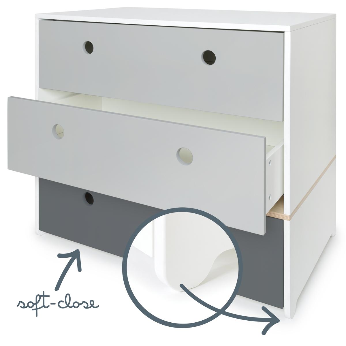 Kommode COLORFLEX Schubladen Farben pearl grey-pearl grey-space grey