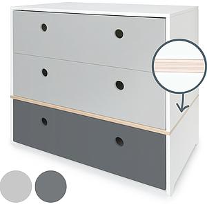 Kommode COLORFLEX Schubladen Farben pearl grey-pearl grey-space grey