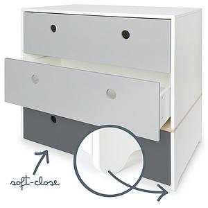 Kommode COLORFLEX Schubladen Farben pearl grey-pearl grey-space grey