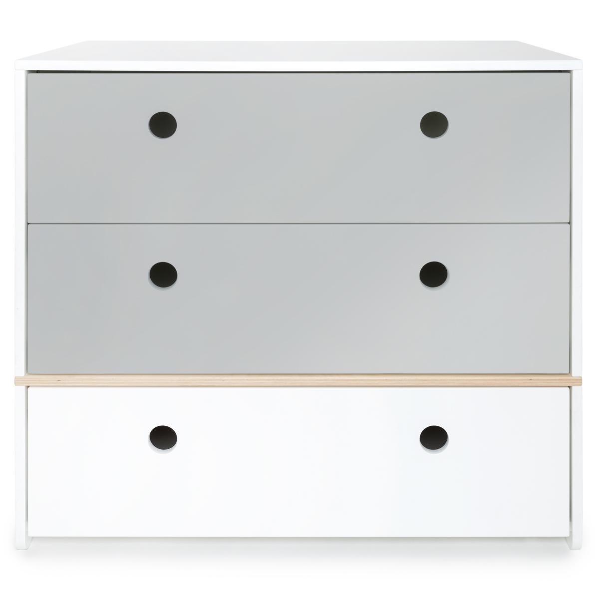 Kommode COLORFLEX Schubladen Farben pearl grey-pearl grey-white