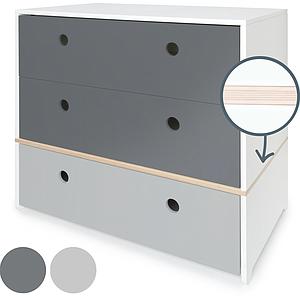 Kommode COLORFLEX Schubladen Farben space grey-space grey-pearl grey