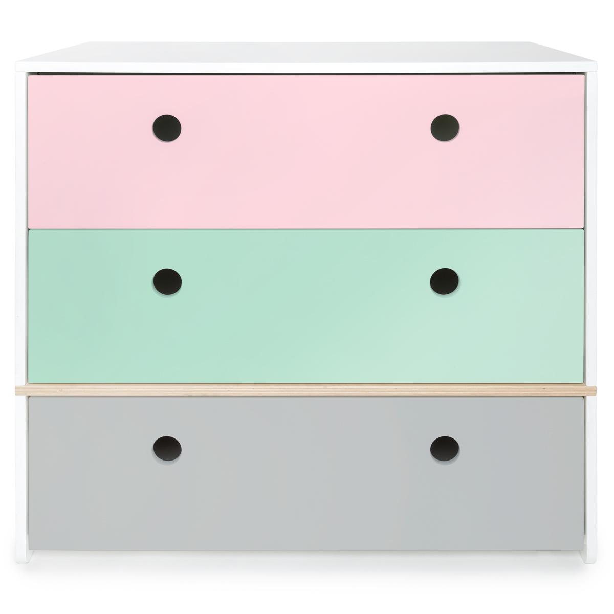 Kommode COLORFLEX Schubladen Farben sweet pink-mint-pearl grey