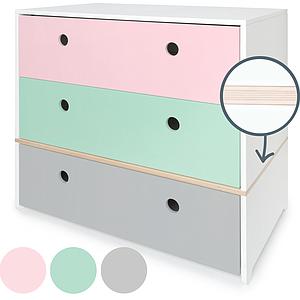 Kommode COLORFLEX Schubladen Farben sweet pink-mint-pearl grey