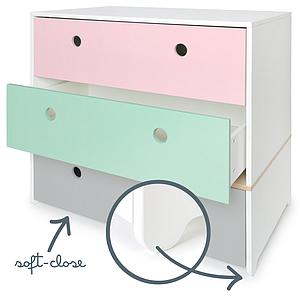 Kommode COLORFLEX Schubladen Farben sweet pink-mint-pearl grey