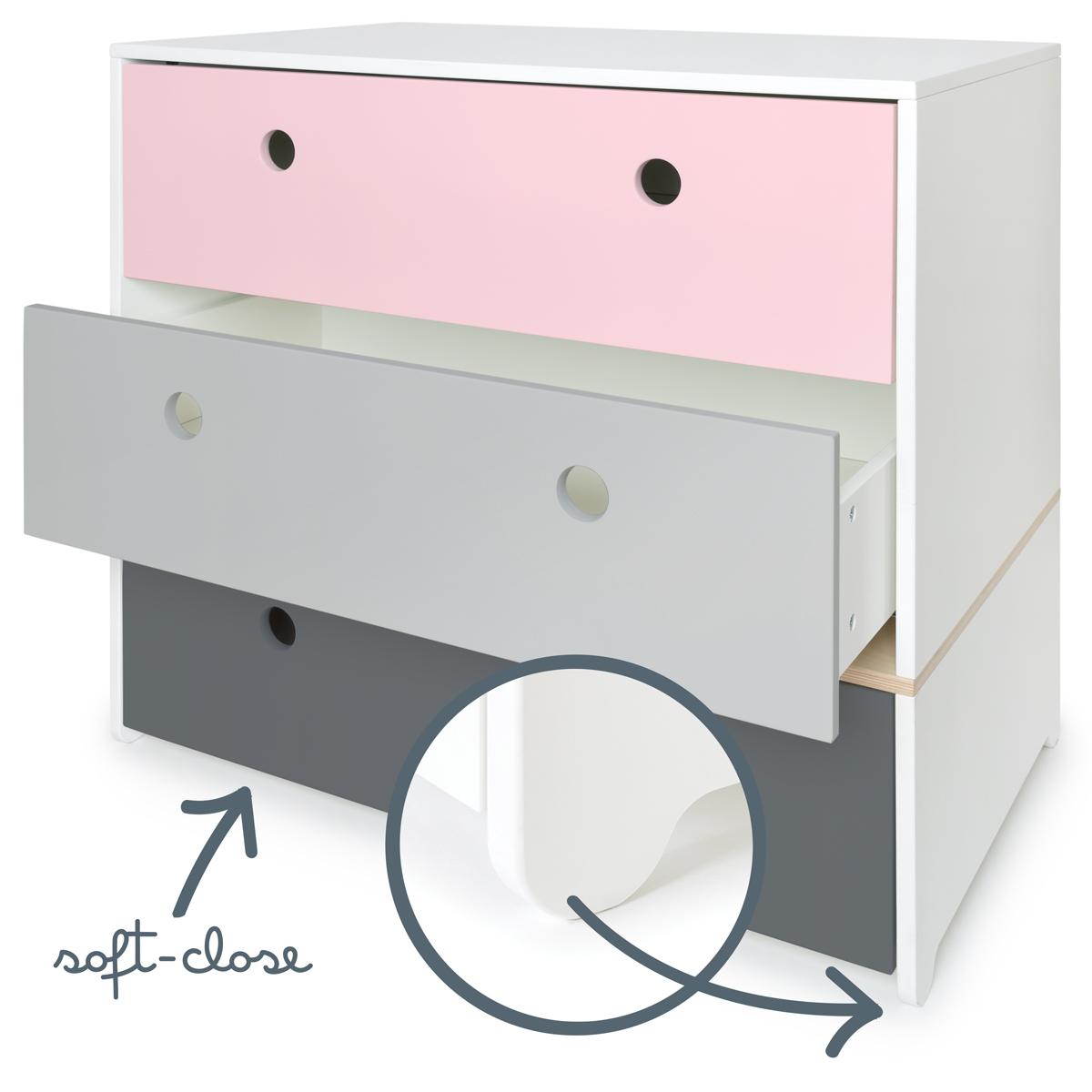 Kommode COLORFLEX Schubladen Farben sweet pink-pearl grey-space grey