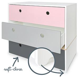 Kommode COLORFLEX Schubladen Farben sweet pink-pearl grey-space grey