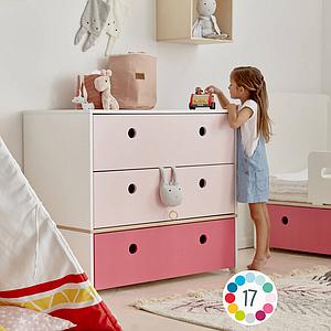 Kommode COLORFLEX Schubladen Farben sweet pink-pearl grey-space grey