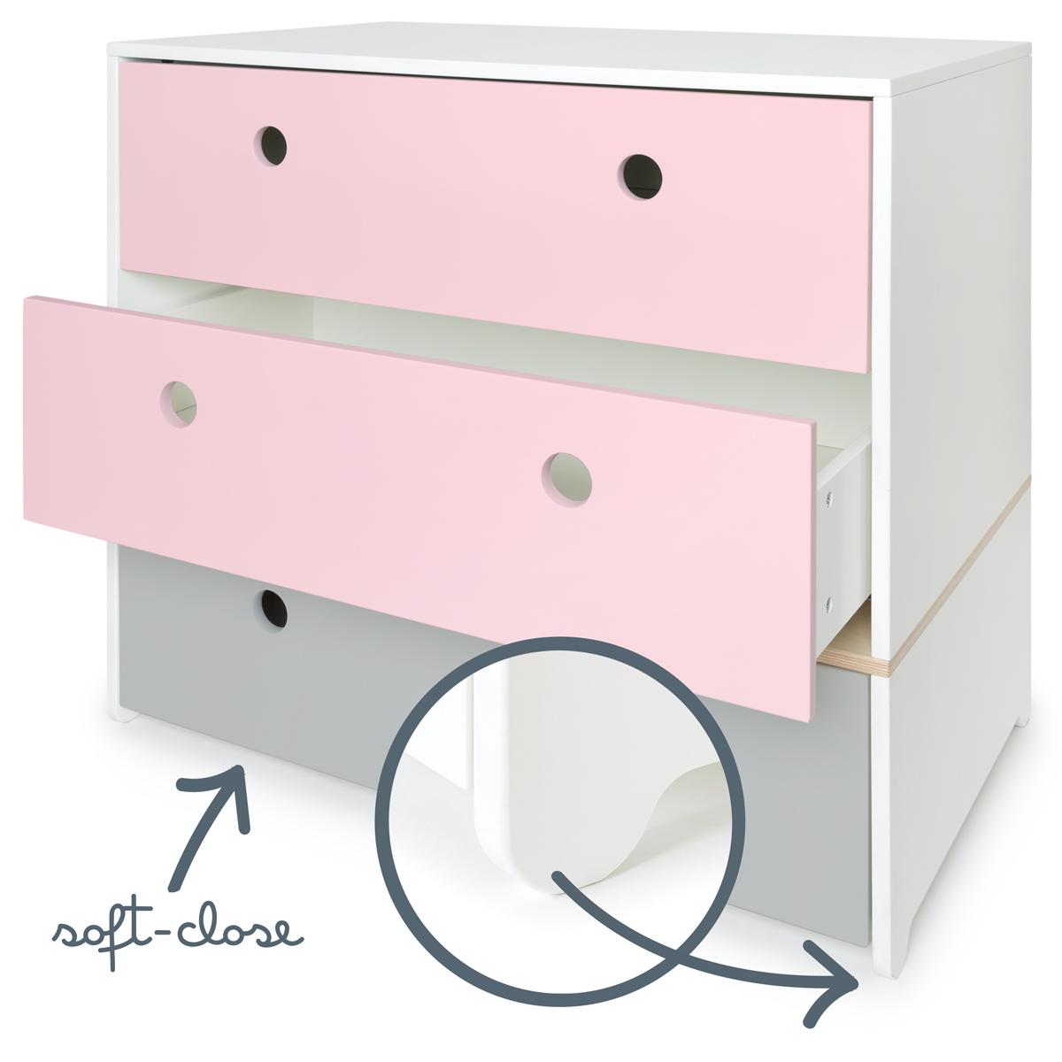 Kommode COLORFLEX Schubladen Farben sweet pink-sweet pink-pearl grey