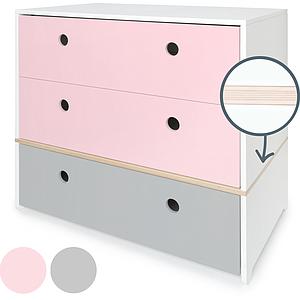 Kommode COLORFLEX Schubladen Farben sweet pink-sweet pink-pearl grey