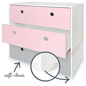 Kommode COLORFLEX Schubladen Farben sweet pink-sweet pink-pearl grey