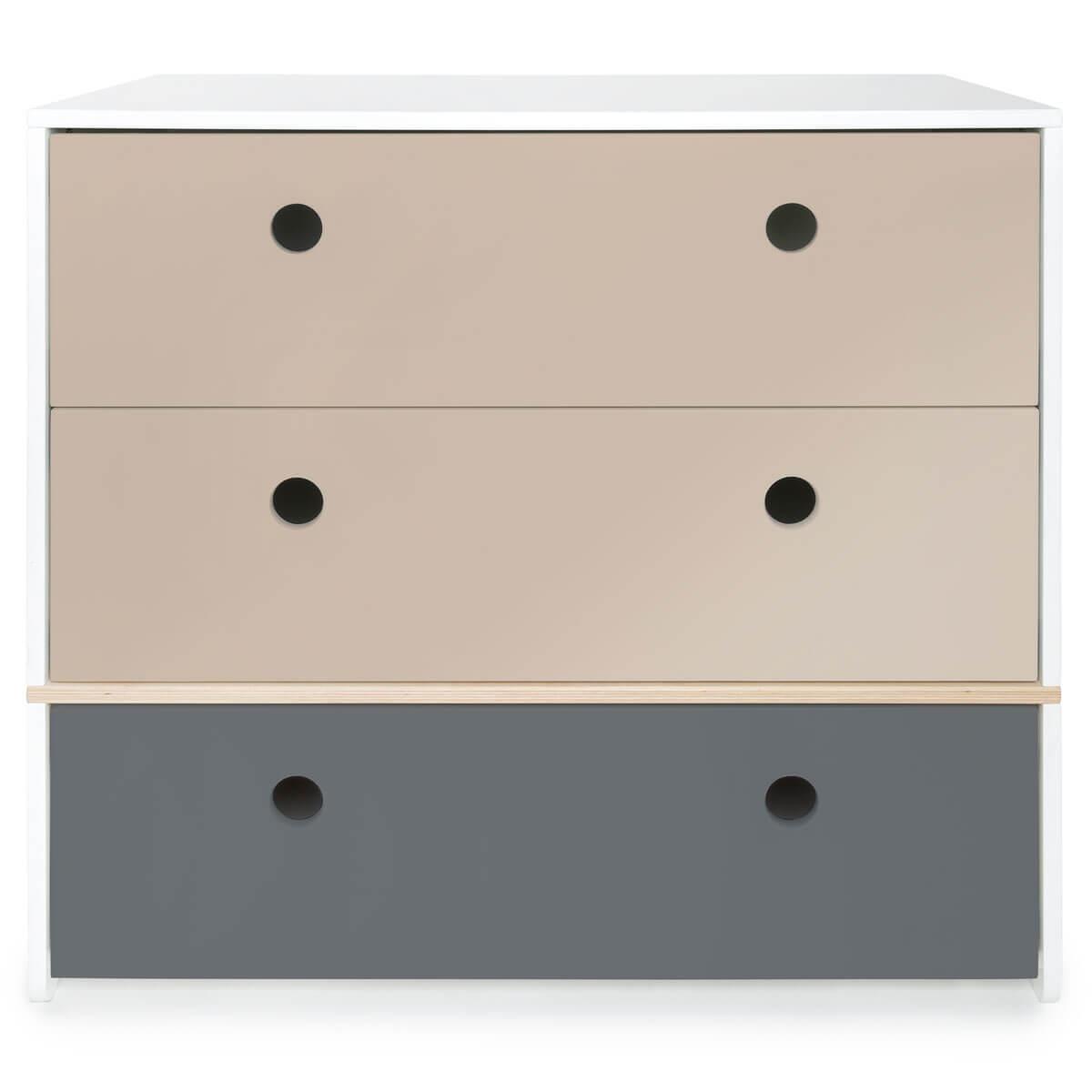 Kommode COLORFLEX Schubladen Farben warm grey-warm grey-space grey