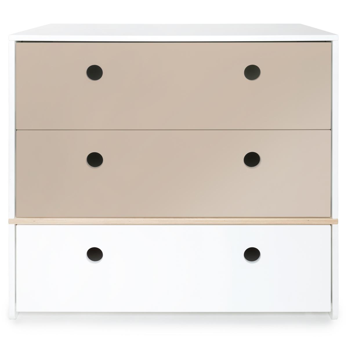 Kommode COLORFLEX Schubladen Farben warm grey-warm grey-white