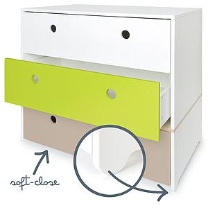 Kommode COLORFLEX Schubladen Farben white-lime-warm grey