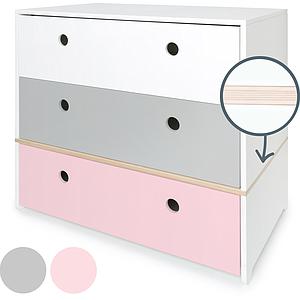 Kommode COLORFLEX Schubladen Farben white-pearl grey-sweet pink