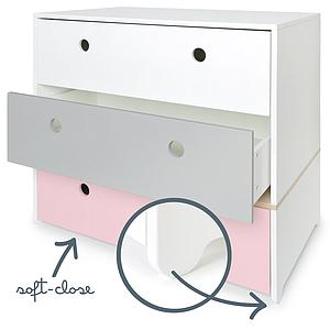 Kommode COLORFLEX Schubladen Farben white-pearl grey-sweet pink