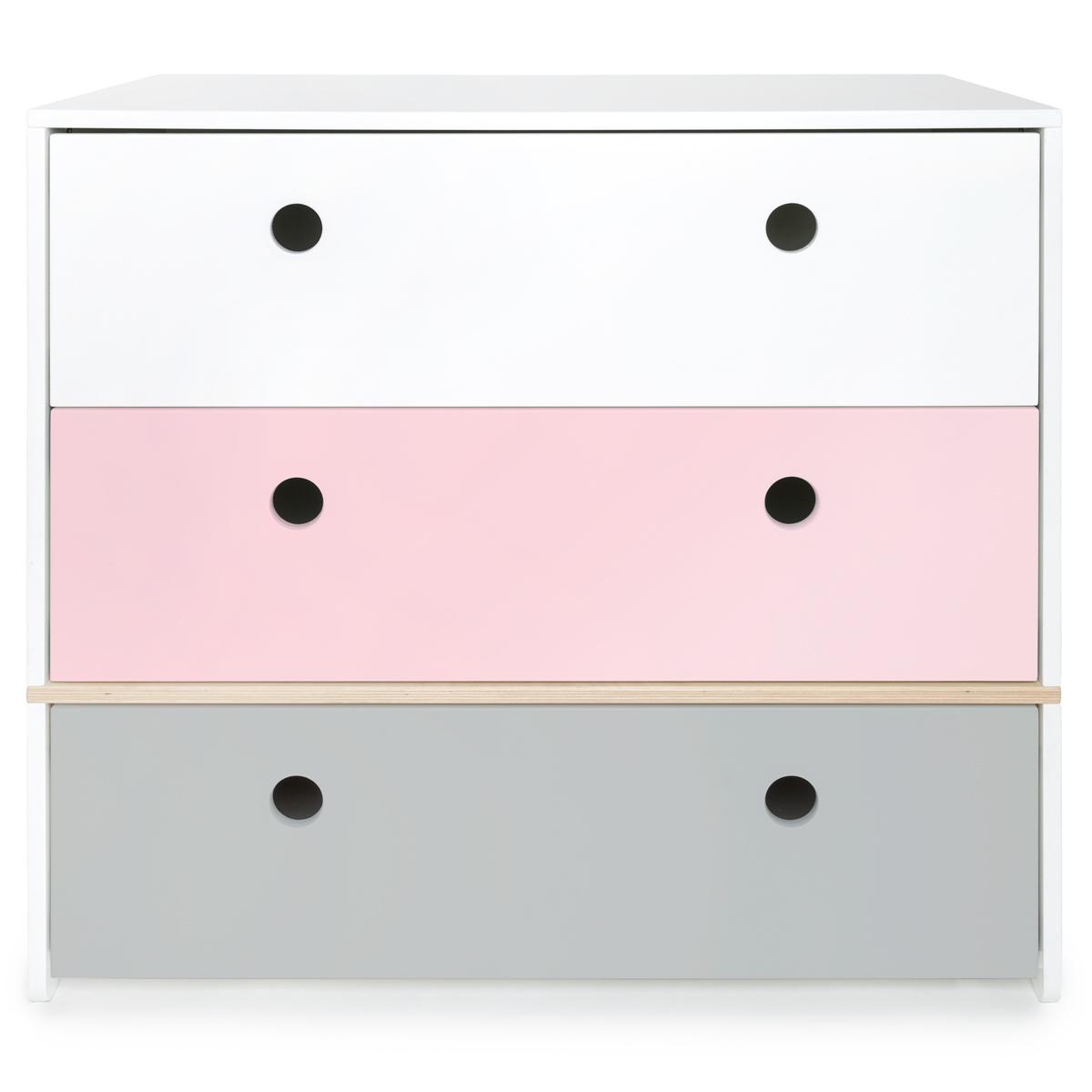 Kommode COLORFLEX Schubladen Farben white-sweet pink-pearl grey 