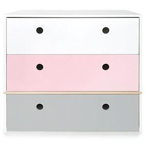 Kommode COLORFLEX Schubladen Farben white-sweet pink-pearl grey 