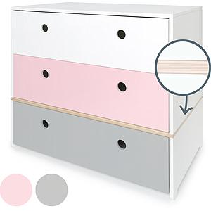 Kommode COLORFLEX Schubladen Farben white-sweet pink-pearl grey 