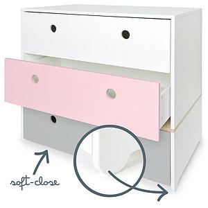 Kommode COLORFLEX Schubladen Farben white-sweet pink-pearl grey 