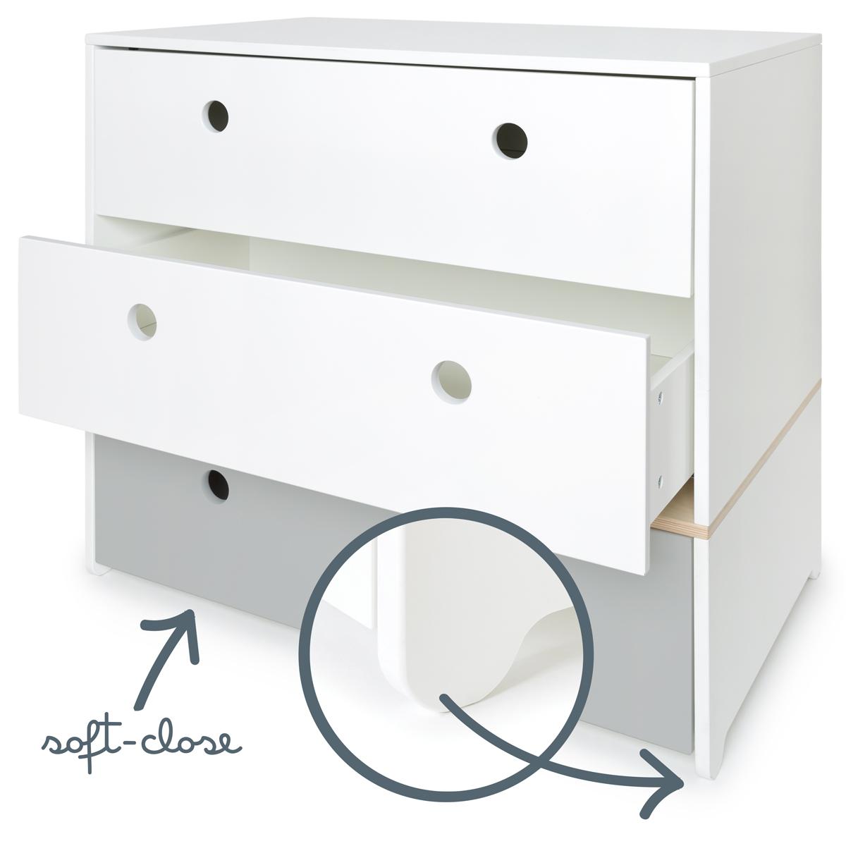 Kommode COLORFLEX Schubladen Farben white-white-pearl grey