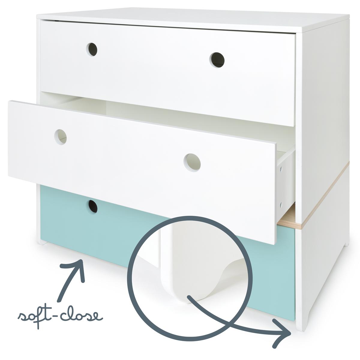 Kommode COLORFLEX Schubladen Farben white-white-sky blue 