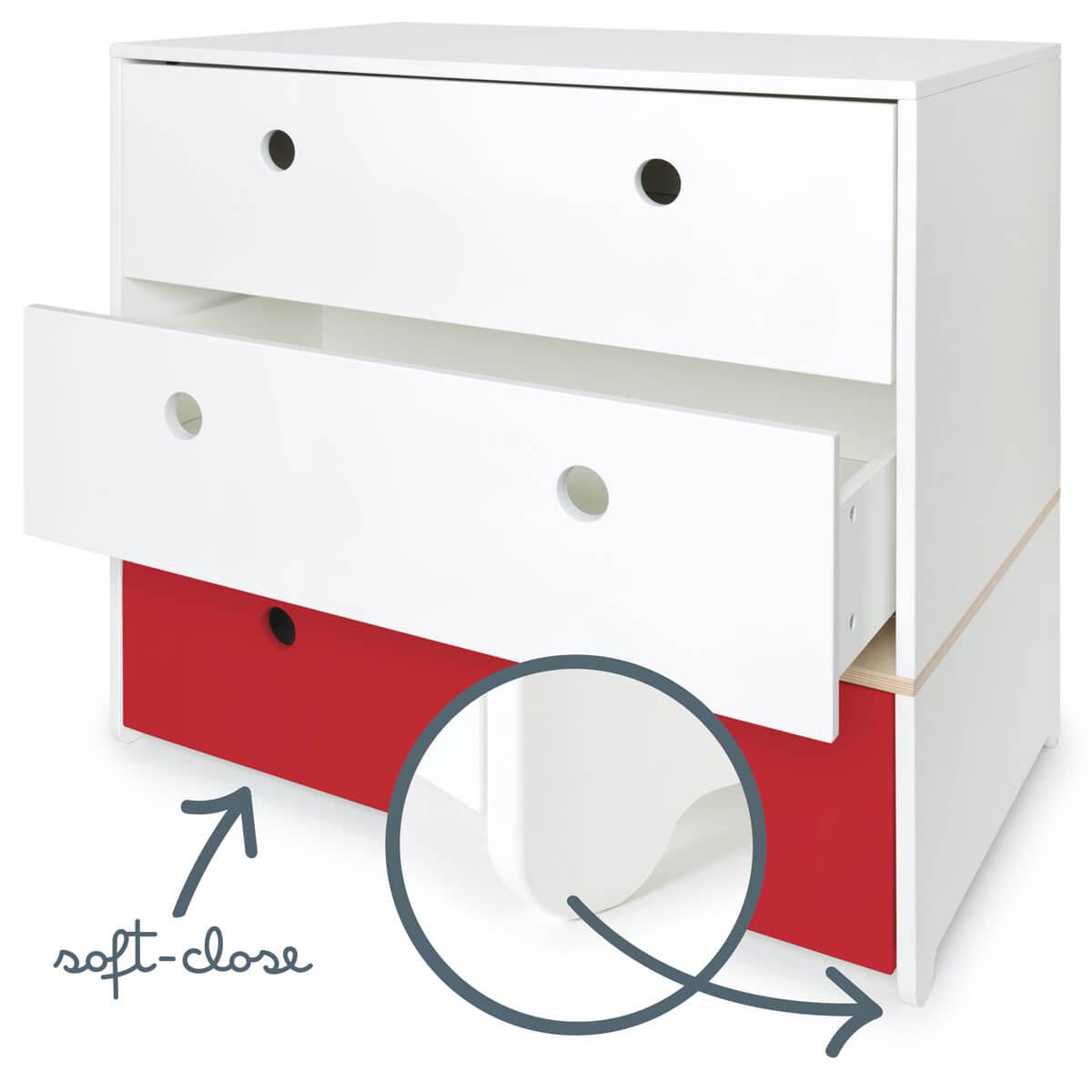 Kommode COLORFLEX Schubladen Farben white-white-true red