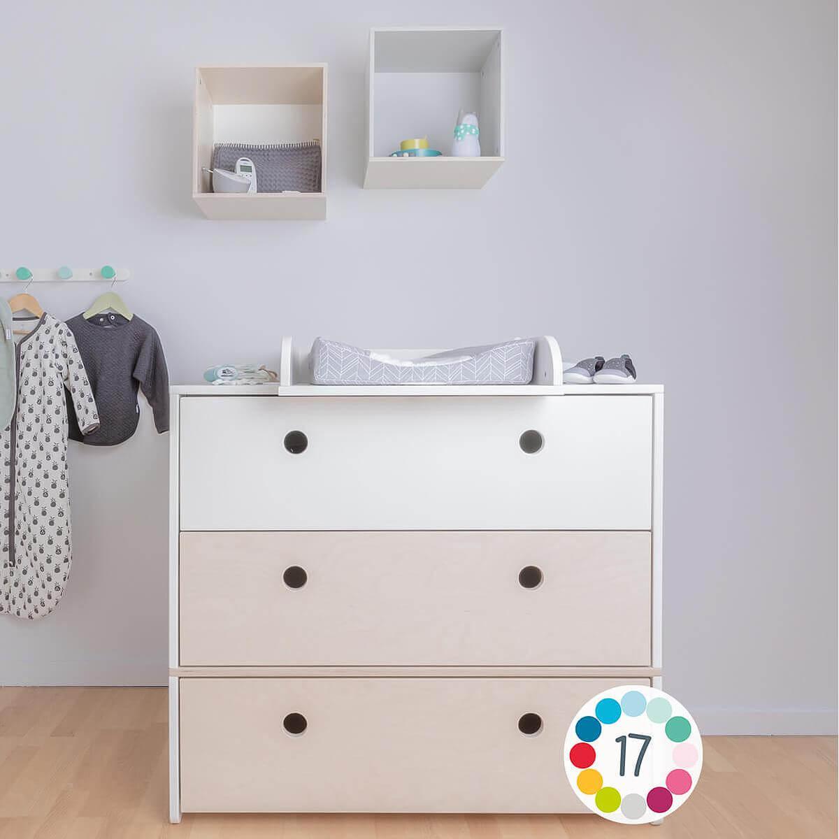 Kommode COLORFLEX Schubladen Farben white-white-true red