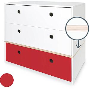 Kommode COLORFLEX Schubladen Farben white-white-true red
