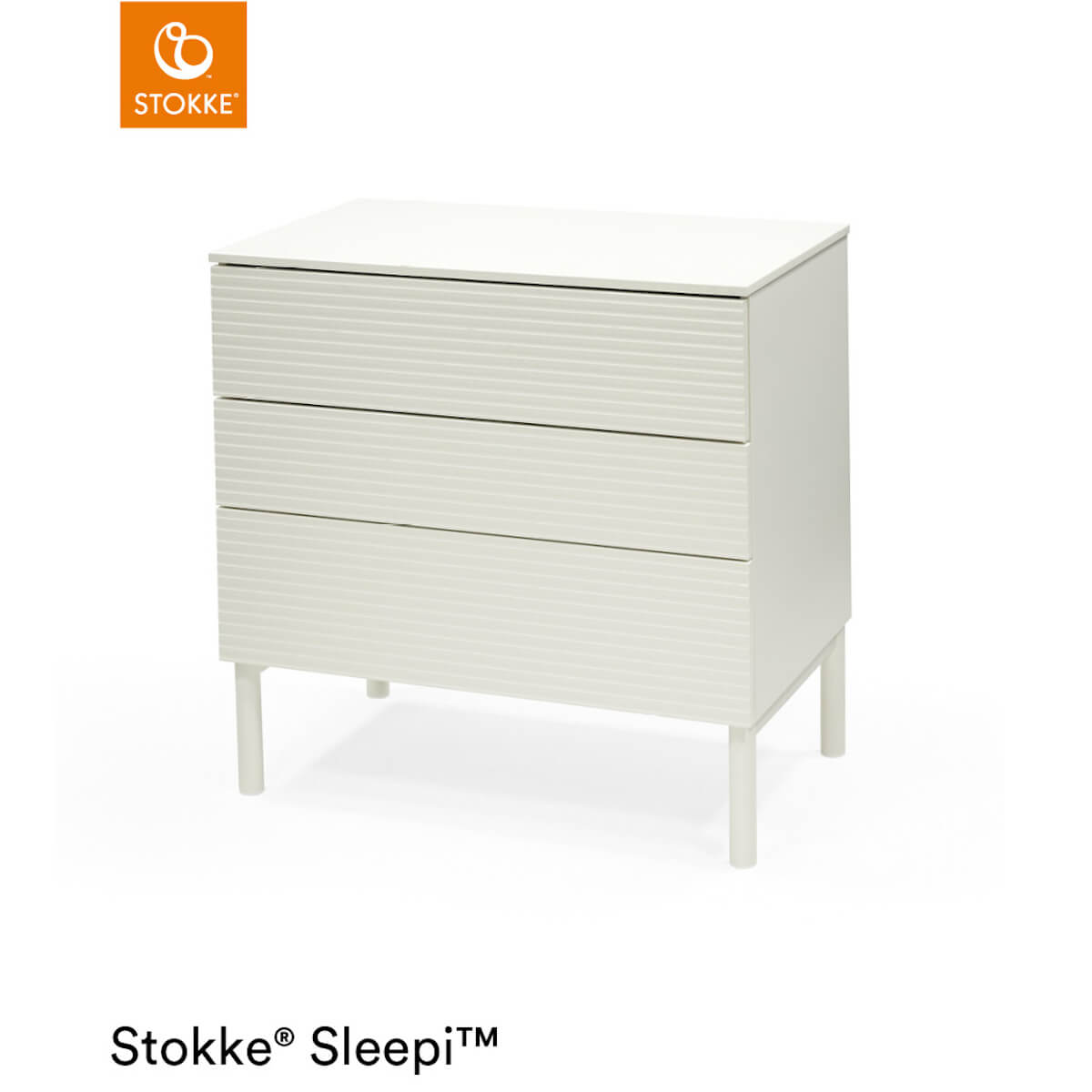 Kommode Kommode 3 Schubladen SLEEPI Stokke weiß