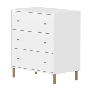 Kommode mit 3 Schubladen mit Fuß SAGA Flexa weiß Eiche