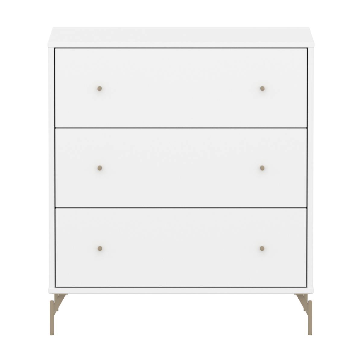 Kommode mit 3 Schubladen mit Fuß SAGA Flexa weiß oat