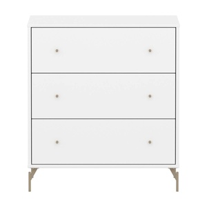 Kommode mit 3 Schubladen mit Fuß SAGA Flexa weiß oat