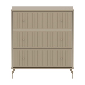 Kommode mit 3 Schubladen Rillen mit Fuß SAGA Flexa Hafer