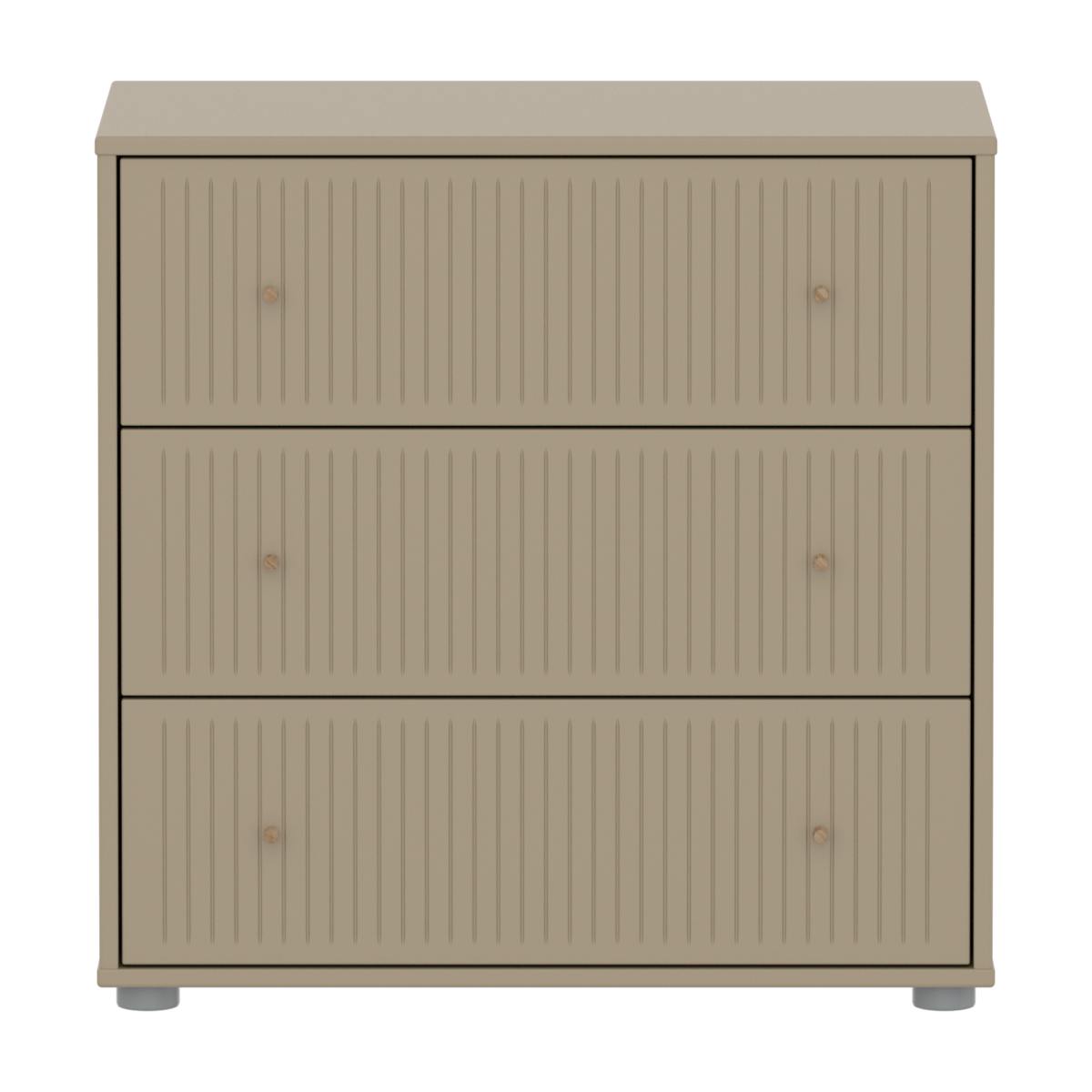 Kommode mit 3 Schubladen Rillen SAGA Flexa Hafer Eiche