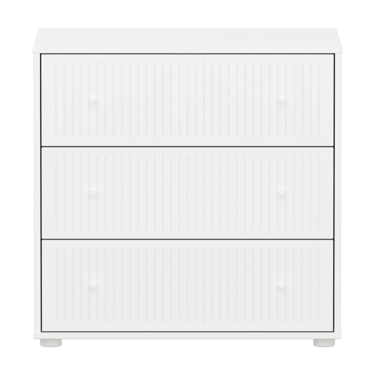 Kommode mit 3 Schubladen Rillen SAGA Flexa weiß