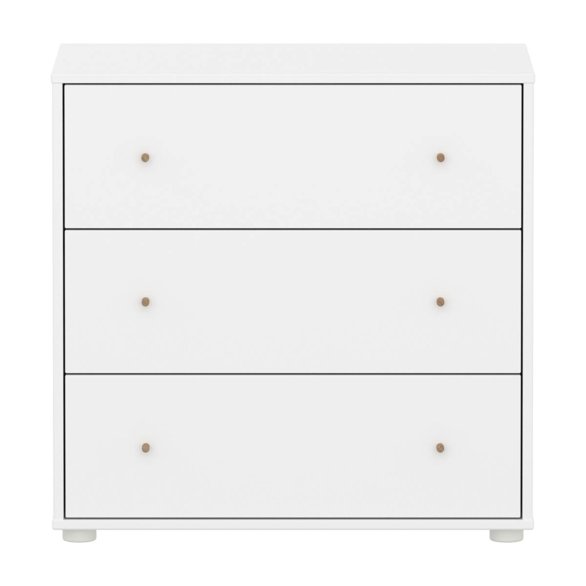 Kommode mit 3 Schubladen SAGA Flexa weiß Eiche