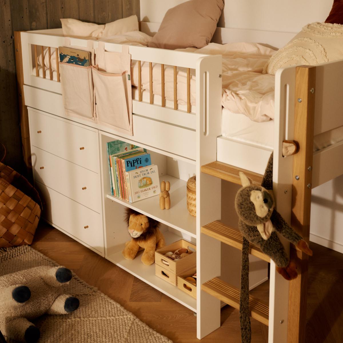 Kommode mit 3 Schubladen SAGA Flexa weiß Eiche