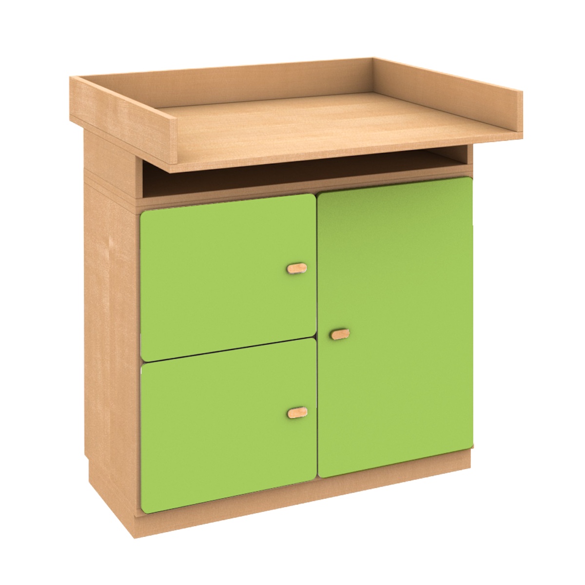 Kommode-Wickeltisch 93x78cm DESTYLE de Breuyn Buche natur mit Türen in Linde