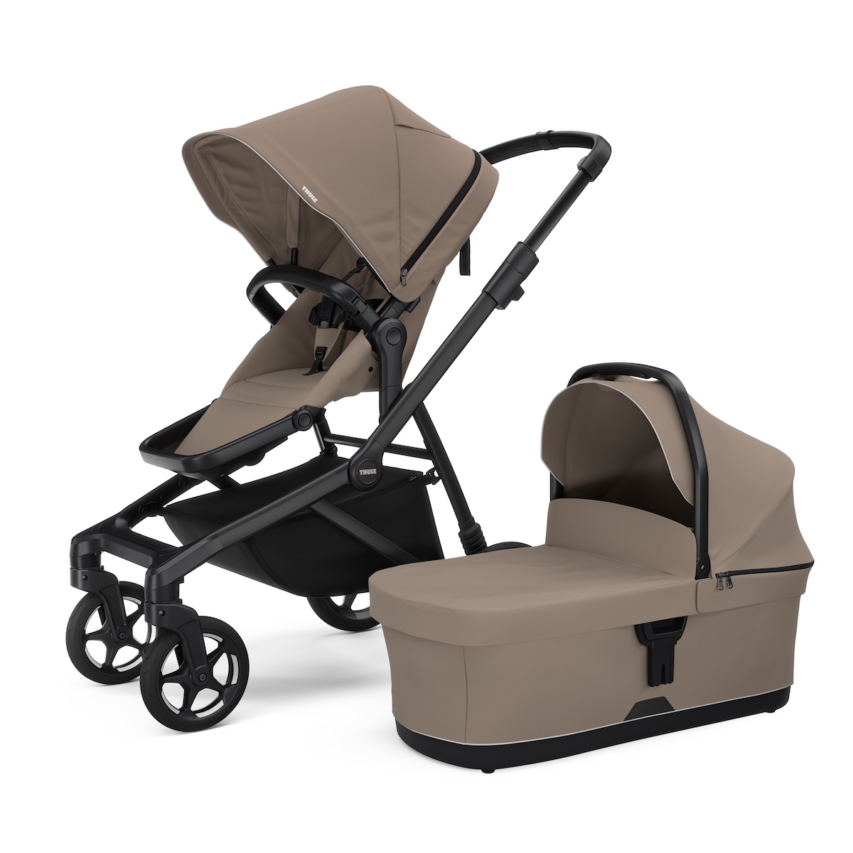 Kompletter Kinderwagen Sleek 2 + Thule Tinted Taupe