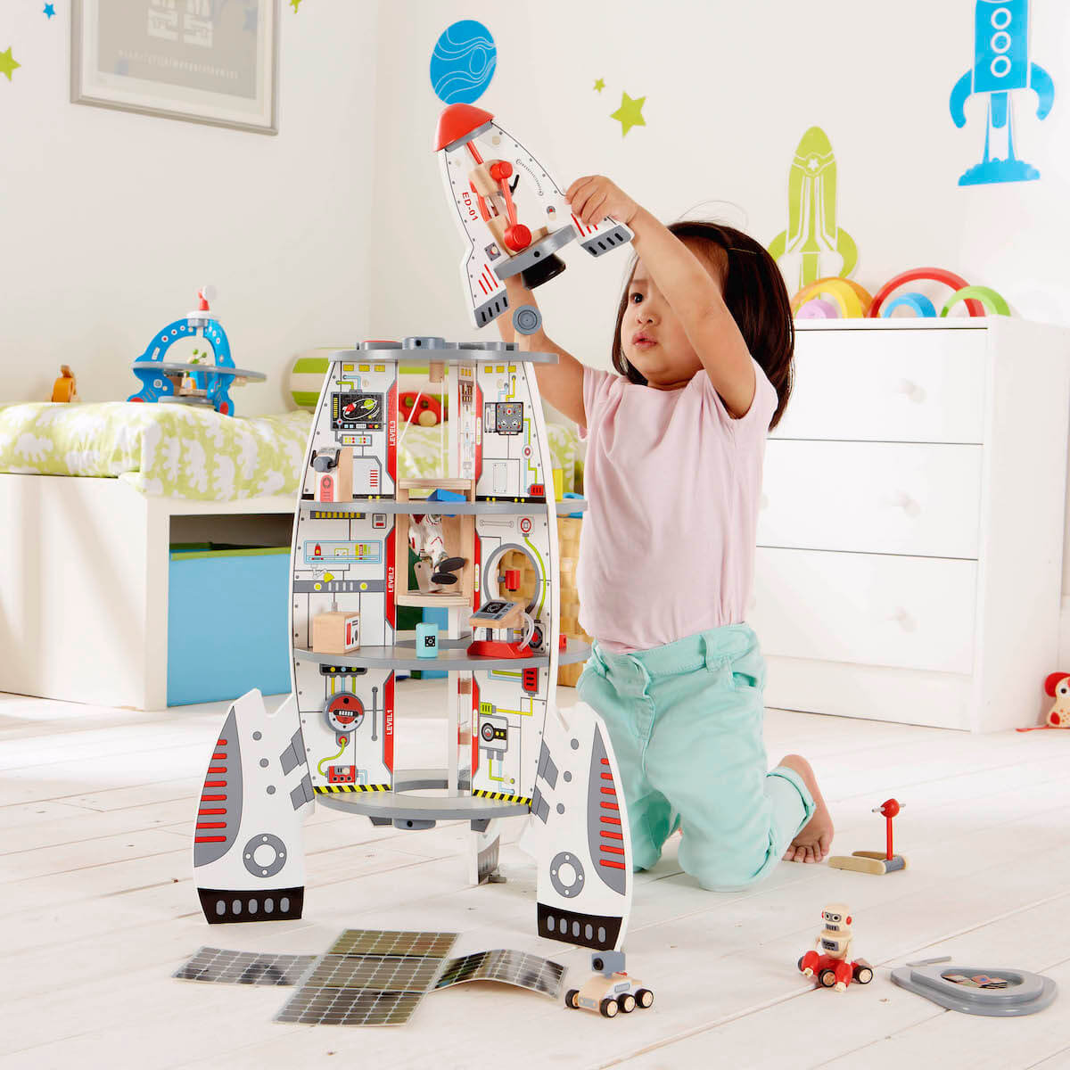 Konstruktionsspiel FOUR-STAGE ROCKET SHIP Hape