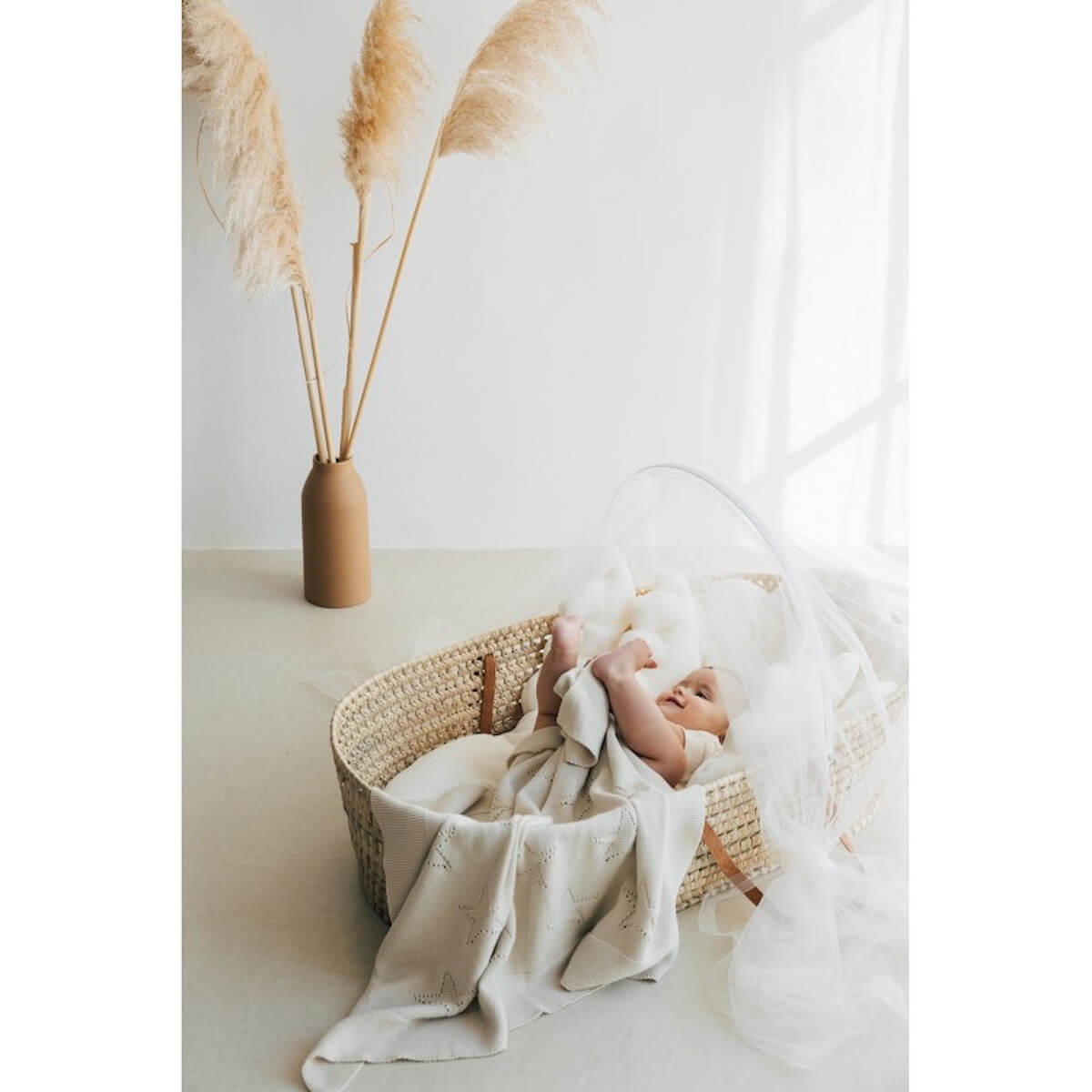 Korb Babywanne & Matratze große Henkel Leder