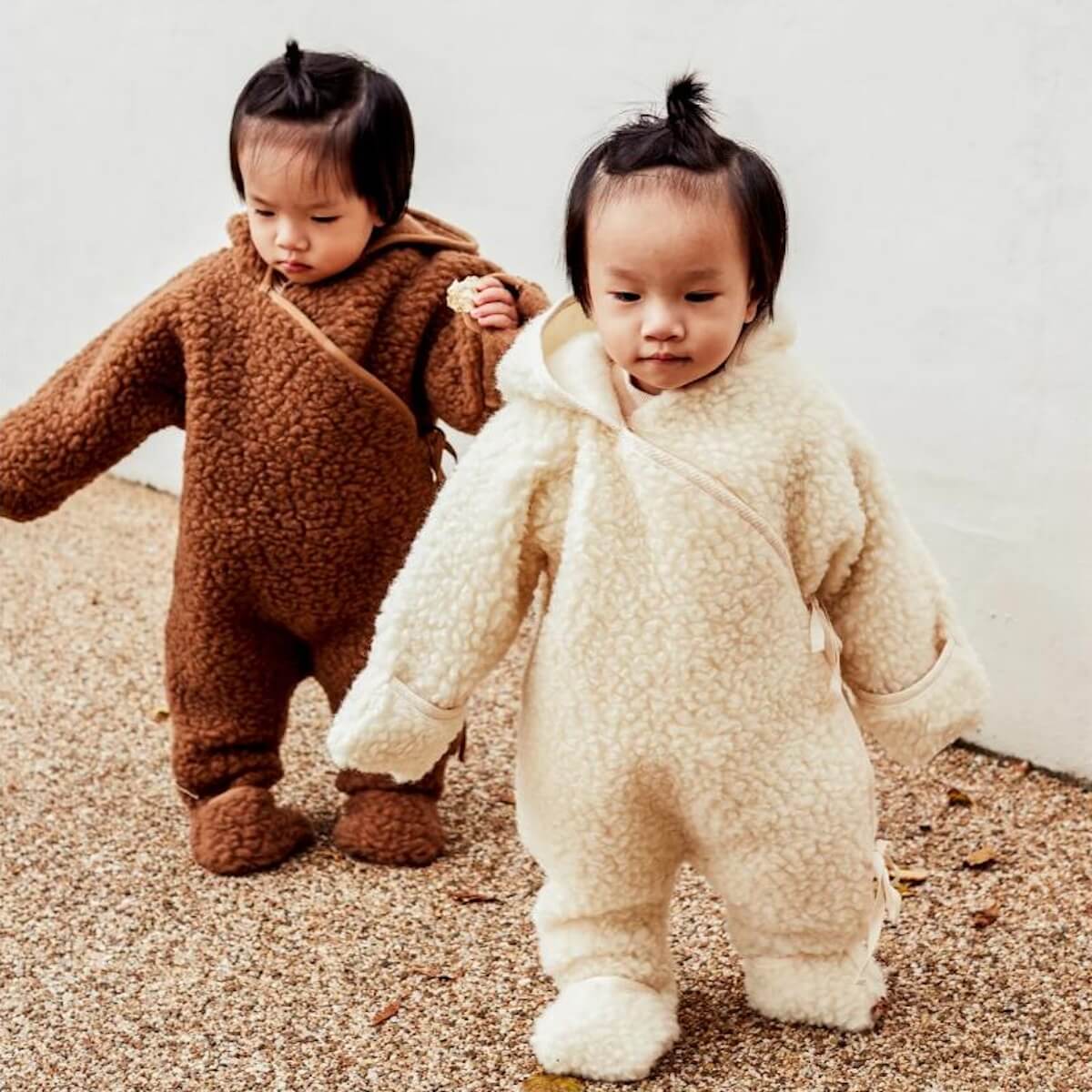 Kuscheliger Jumpsuit aus Merinowolle 0-6M Binibamba milk