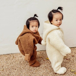 Kuscheliger Jumpsuit aus Merinowolle 0-6M Binibamba milk