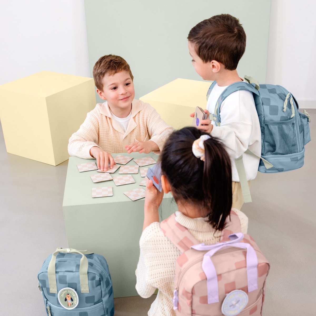 Laessig blauer Mini PATTERN PARTY Rucksack