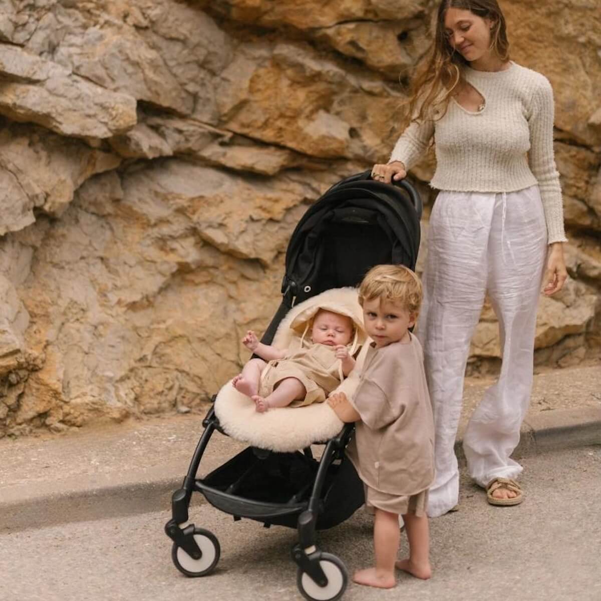 Lammfelldecke - Festes Geschirr Binibamba milk