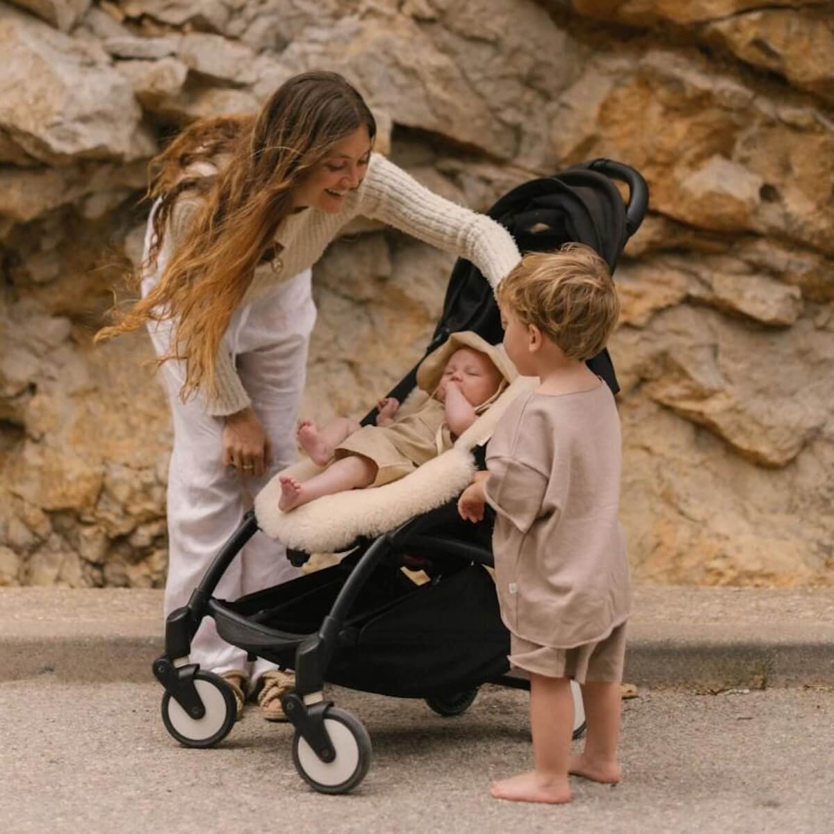 Lammfelldecke - Festes Geschirr Binibamba milk