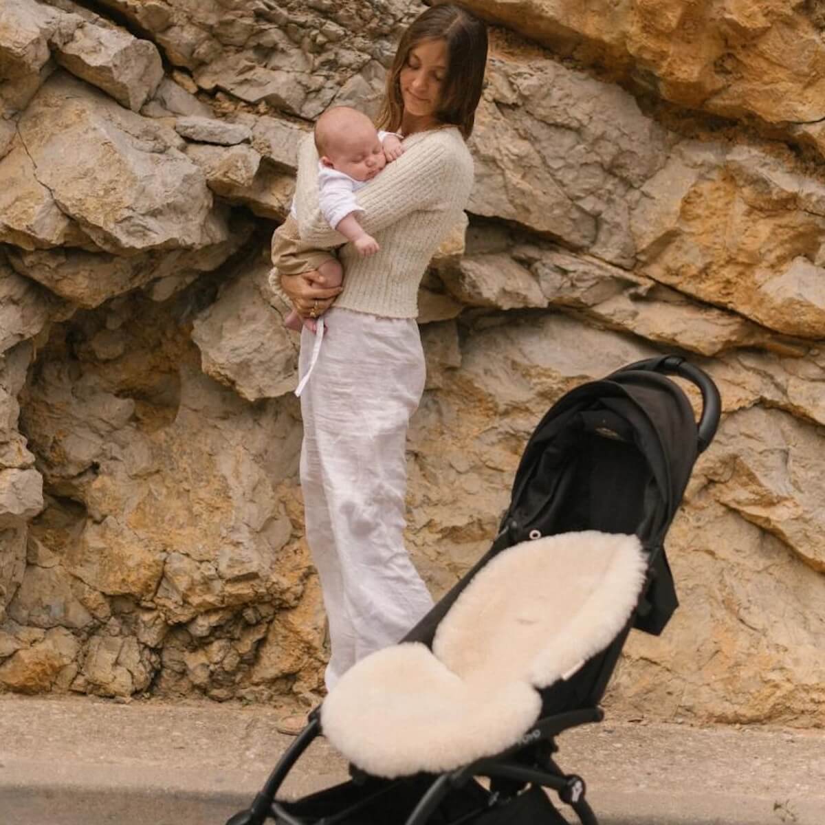 Lammfelldecke - Festes Geschirr Binibamba milk