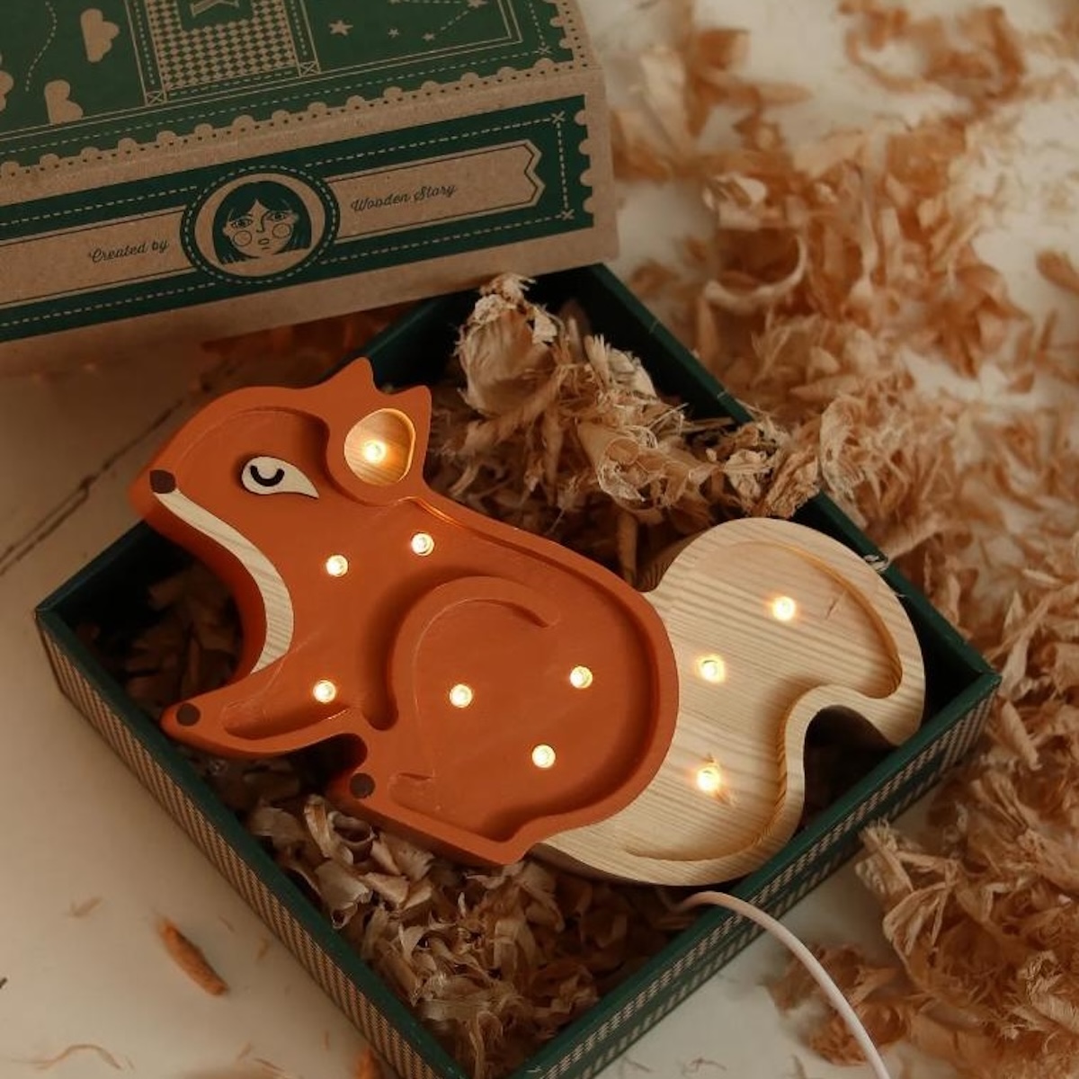 Lampe mini SQUIRREL Little Lights ginger wood