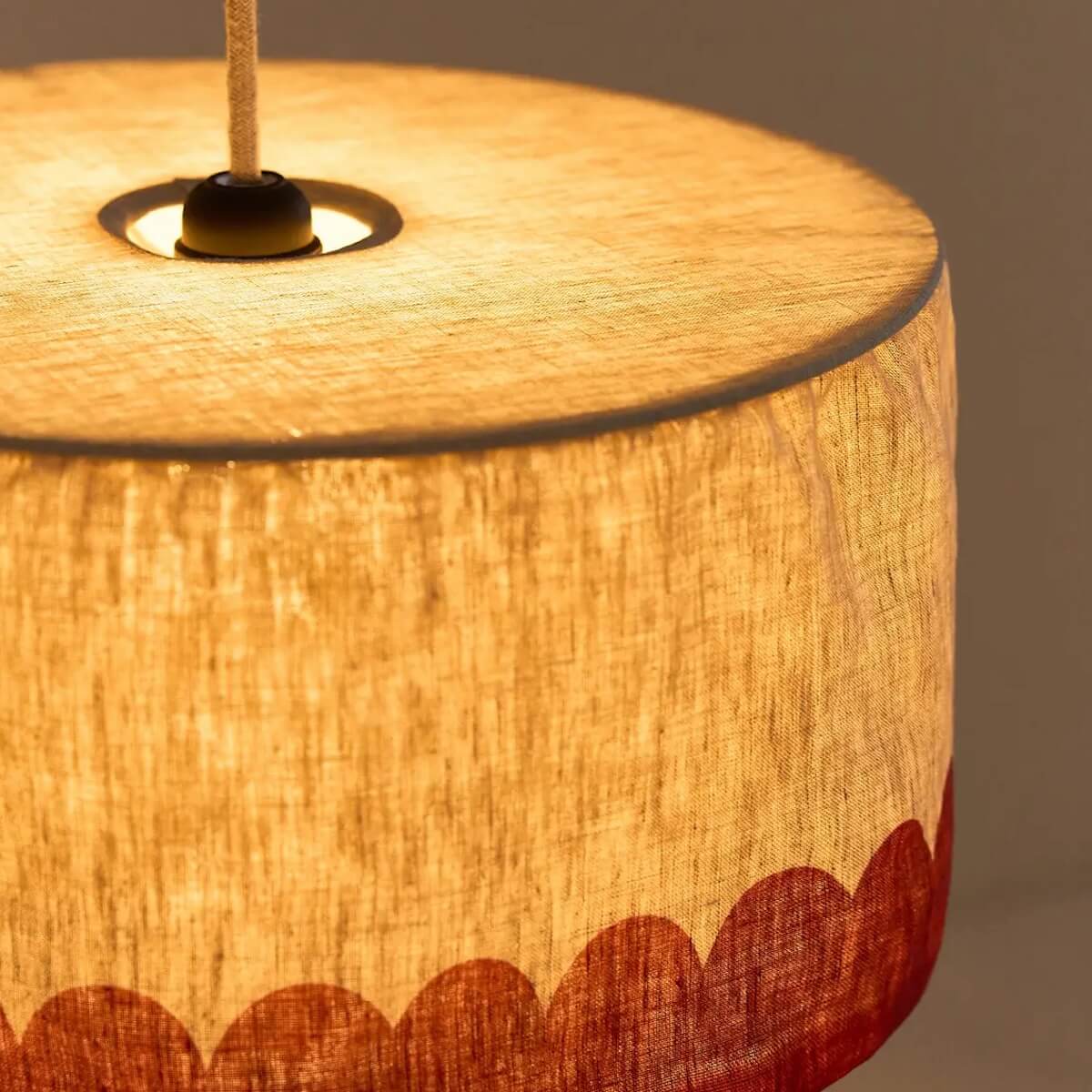 Lampenschirm VIBES Leinen 40x18cm Nobodinoz Carmine